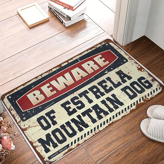 Welcome Mat for Classroom Beware of Estrela Mountain Dog Doormat Positive Doormat Cool Door Mat (Size : 40X60CM)