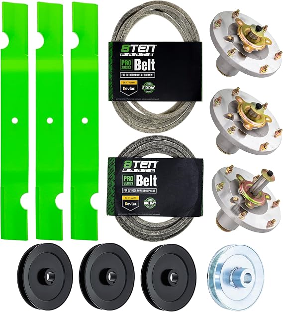 8TEN Blade Spindle Belt Kit for Grasshopper 329 325d 61-Inch Mid Mount 320245 623763 623780 415892 415896 382085 382111