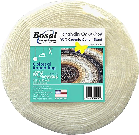 Bosal Katahdin 100% Organic Cotton Blend Batting On A Roll 2.5 inches x 50 Yards (1)