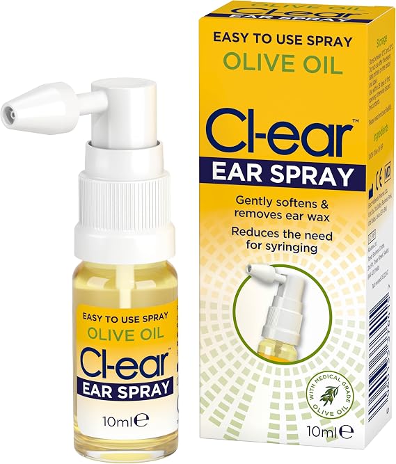 Cl-Ear Olive Oil Ear Spray, Wax Removal, 10ml x 1 Pack | Gently Softens & Prevents Wax Build-Up, Suitable for Adults, Elderly and Children
