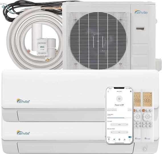 Senville Mini Split AC/Heating System, 2 Zone, 18000 BTU