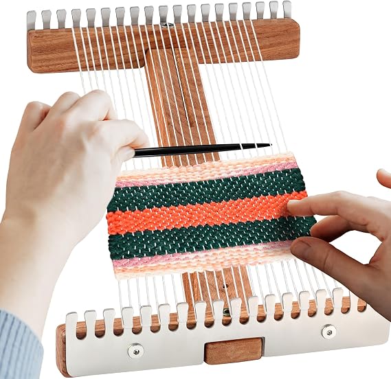 Savina Adjustable Tapestry Weaving Loom, Small Expandable 3.5in to 11.8in, Wooden Frame for Weaving Yarn, Art Projects, Ideal for Beginners & Advanced.