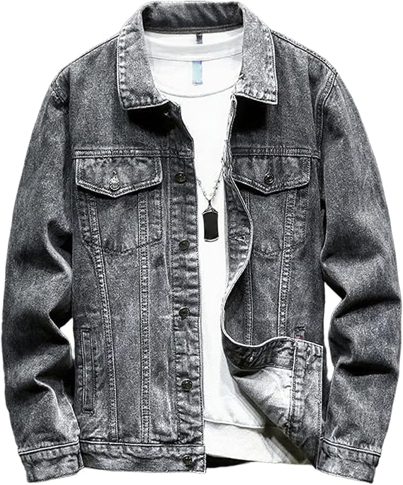 Mens Classic Button Fashion Jean Jacket Casual Long Sleeve Hip Hop Trucker Jackets Slim Windproof Jeans Coat