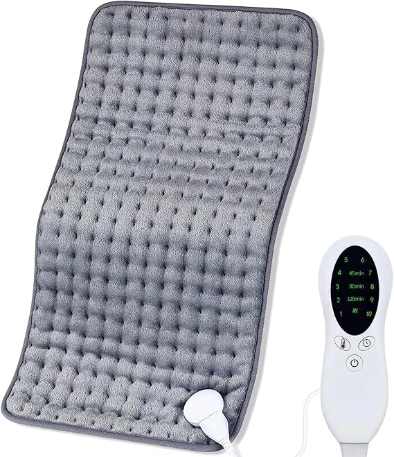 Back & Neck Heating Pad - Deeper Muscle Relief for Back, Neck, Shoulder Pain,FSA HSA Eligible,Ultra Soft Blanket with 10 Heating Levels & 4 Time Settings& Overheat Protection,Machine Washable (Grey)