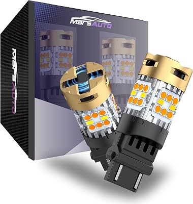 Marsauto LED Switchback Turn Signal Light Bulb, 3157 LED Bulbs Anti Hyper Flashing For 3157 3057 3155 3357 3457 4157 3056 3456 4156 3156 3157A 3157NA 4157NA 4057 T25 Bulbs Base, 2PCS