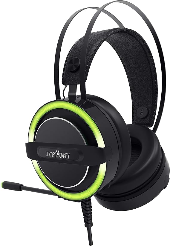 JamesDonkey James Donkey 711 Siyah 7.1 Surround Gaming Kulaklık Neodimyum 50mm Sürücüler 112dB Hassas Mikrofon -43dB Yeşil LED Aydınlatmalı Manuel + Yazılımla Ses Kontrol USB Bağlantı