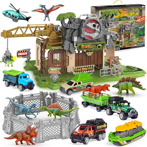 Dino Hunter Pretend Play Toys, Jurassic Gate Dinosaur Playset