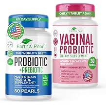 Earth's Pearl Probiotics for Women & Men & Kids - Pearl-Shaped Probiotic & Prebiotics & Vaginal Probiotics for Women Promotes Healthy Vaginal Odor & pH Balance for Women with BIO-Tract