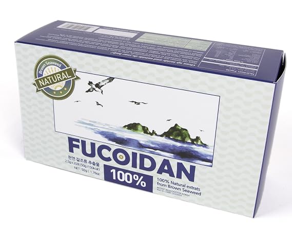 SeaHerb Fucoidan 100% Natural Brown Seaweed Extract, Low Molecular Weight Marine Supplement, 50g (20 Sachets)