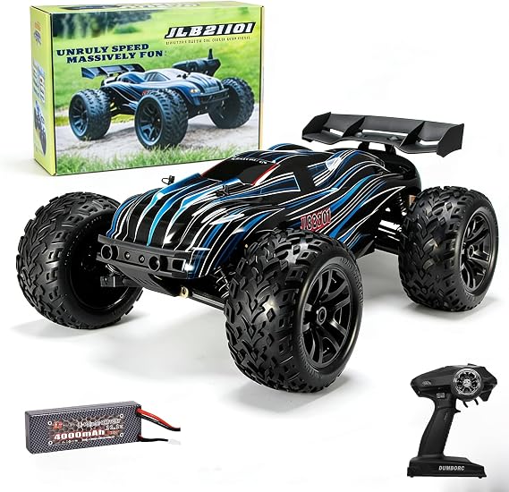 JLBRACINGRC 1/10 80+ KPH Brushless Fast RC Cars for Adults with 3S Battery | 120A ESC, 3670-2500KV Brushless Motor, 4WD Off-Road Monster Truck, All-Terrain Remote Control Cars Buggy