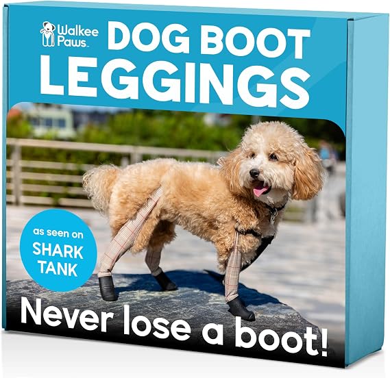 Walkee Paws Dog Shoes for Hot Pavement, Booties & Leggings, Plaid, Medium | Waterproof dog boots & non-slip dog paw protectors for medium dogs - rain, mud, snow, burrs & hiking, machine washable