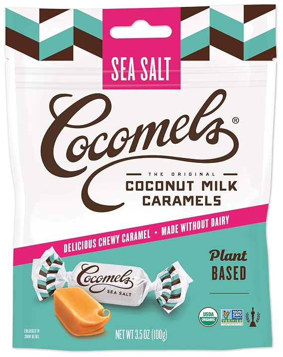 Sea Salt Cocomels Coconut Milk Caramels - Organic - Made Without Dairy - Kosher - GMO Free - Sea Salt 1 Pack