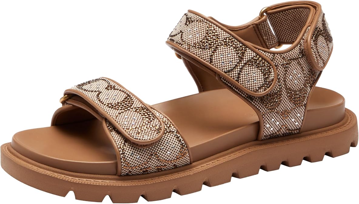 COACH Women's Brynn Slide Sandal in Crystal Signature
