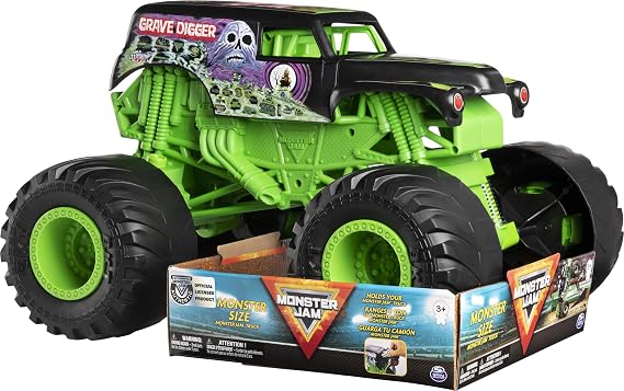 Monster Jam, Monster Size Grave Digger Monster Jam Truck, 1:10 Scale, Multicolor