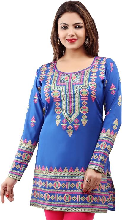 Maple Clothing Women's Printed Short Kurti Kurta Indian Tunic Top Indian Clothes