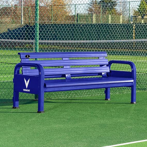 VERMONT Tennis Court Bench & Table Set | Heavy-Duty Aluminum Sport Benches | Optional Canopy & Storage Weatherproof Seating for Tennis & Multi-Sport
