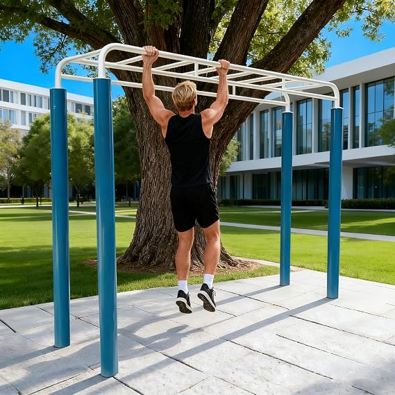 Heavy Duty Outdoor Fitness, Strength Training Workout Pull Up Bar with Steel Construction, Enhance Upper Body Strength/Coortion, Fitness Equipment for Parks, Backyards/Communities