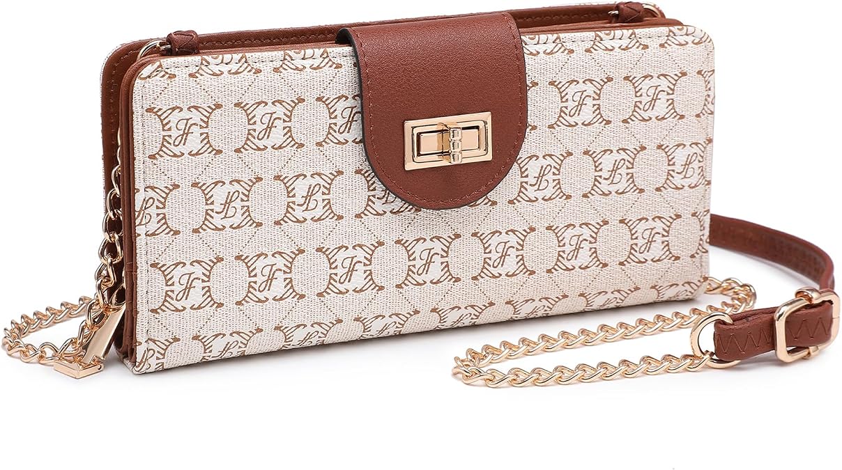 Women's Crossbody Wallet Purse, Small Bag with Phone Pocket & Card Slots | Crafted from premium vegan leather, adjustable Chain strap, organized compartments, zip coin pocket, and versatile styling
