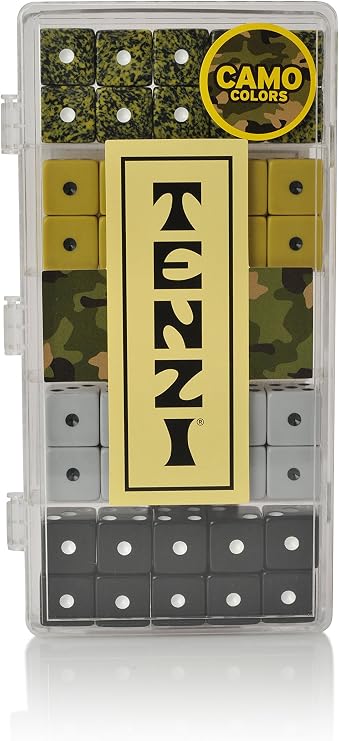 TENZI Select Dice Game - A Fun, Fast Frenzy for The Whole Family - 4 Sets of 10 Uniquely Colored Dice with Storage Case
