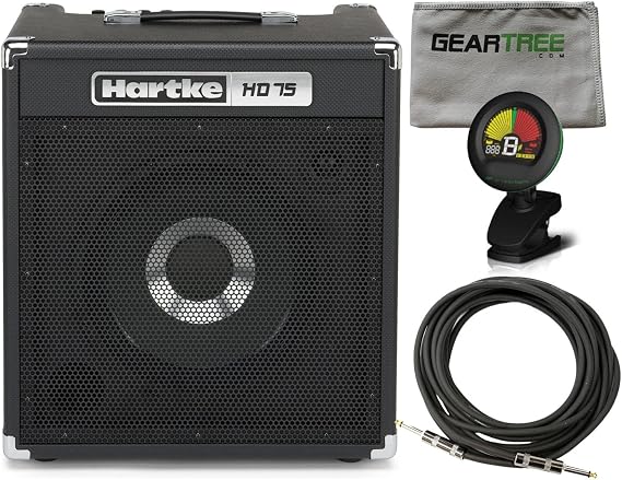 Hartke HD75 75 Watt 12'' Bass Combo Amp w/ Polish Cloth, Cable, and Tuner