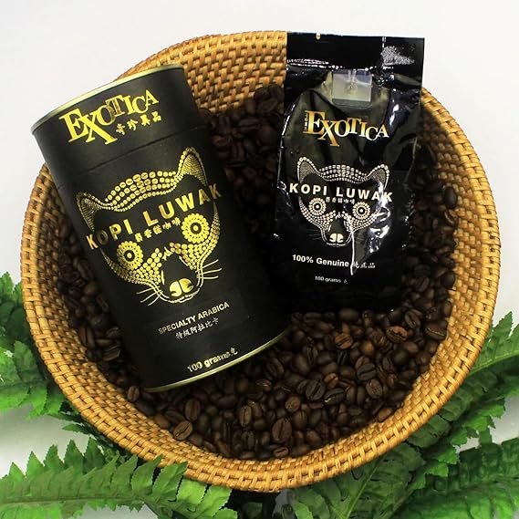 100% Wild Genuine Kopi Luwak Specialty Arabica Ground Gourmet Civet Coffee (100g)-Cruelty-free