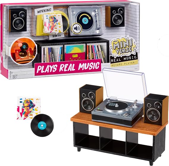 MGA's Miniverse Real Music Record Player Mini Collectibles, Mini Playable Record Player, Collectors, Gift, Beethoven