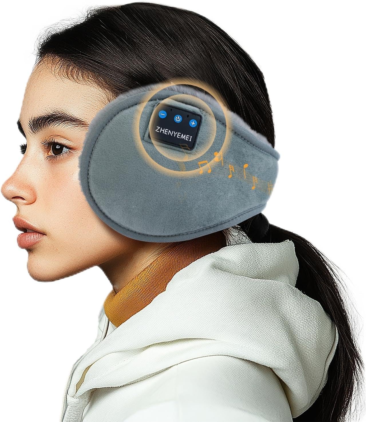 Bluetooth On-Ear Headphones, Wireless Headset with HD Speakers, Cozy Winter Design for Outdoor Listening