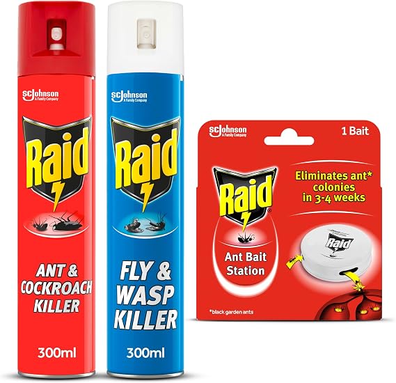 Raid Total Insect Killer Pack, Protect Against Flying and Crawling Insects, Fast and Long Lasting Action, Pack of 3