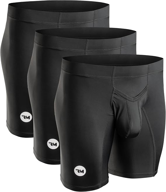 Real Men Custom Pouch Nylon Boxer Briefs 6, 7 and 9 inch Inseam - ABCD Custom Pouch Size - Waist XS-5XL