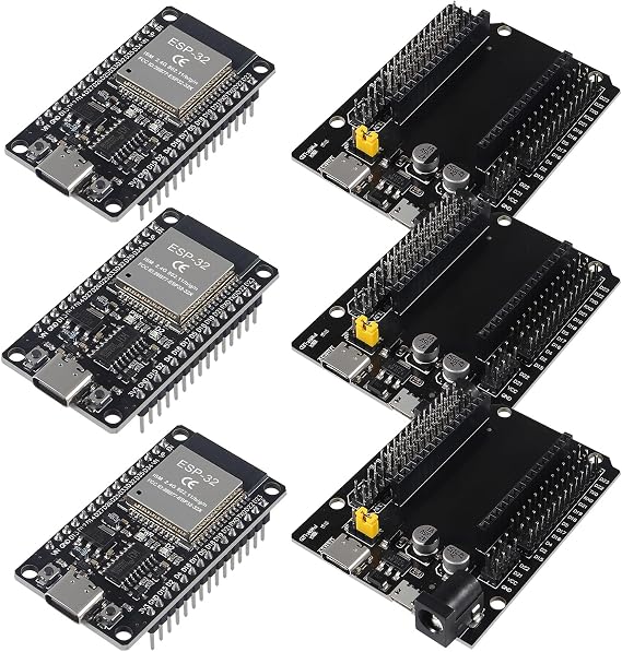 3Set ESP32 ESP-32S WiFi Development Board NodeMCU-32S Microcontroller Processor Integrated with ESP32 Development Board GPIO Breakout Board 30Pin Type-C Micro USB Dual Interface ESP32 Shield 30P