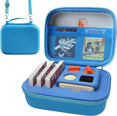Case Compatible with Yoto Mini Kids Bluetooth Audio Player, Travel Storage Holder for Childrens Speaker Plays Stories Music Podcast Radio Cards Bag Only- Blue