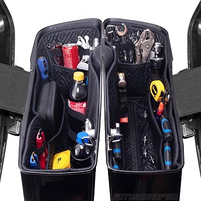 Harley Saddlebag Liners Organizer For 14-21 OEM Standard Saddlebags Lining CVO Tapered 2021 Street Glide Saddle Bag Stretched 2 In 1 Carpet Inserts, Black, One Size