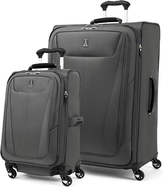 Travelpro Maxlite 5 Softside Spinner Set, Grey, 2-Piece (21/29) | Includes Carry-On & Large Checked, Expandable Luggage With 4 Wheels, Lightweight & Versatile, Men & Women