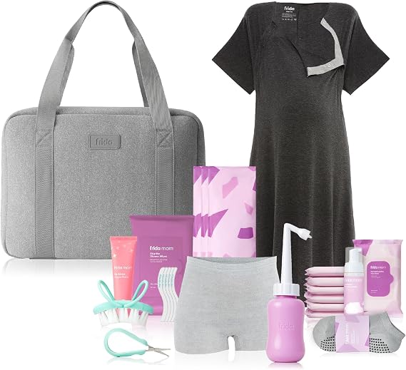 Frida Mom Pre-Packed Hospital Bag Essentials for Labor and Delivery, Postpartum Essentials for Recovery and Baby 30pc Gift Set