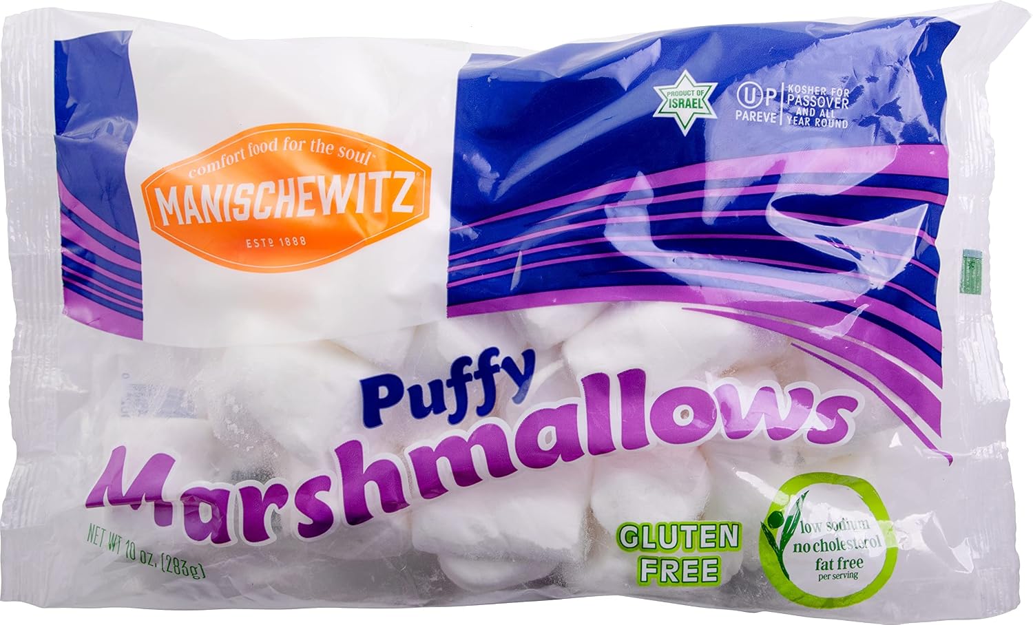Manischewitz Gluten Free Marshmallows 10oz 2 Pack | Fat Free, Low Sodium, No Cholesterol, Meat Free, Kosher for Passover & Year Round