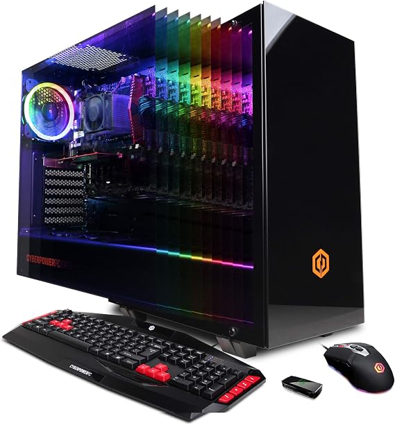 CyberpowerPC Gamer Master GMA600 Gaming PC (AMD Ryzen 3 2300X 3.5GHz, 8GB DDR4, NVIDIA GeForce GT 1030 2GB, 120GB SSD, 1TB HDD, 802.11AC WiFi & Win 10 Home) Black