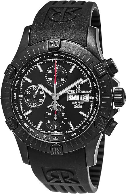 Revue Thommen Men's 16071-6877 Airspeed XLarge Pioneer Analog Display Swiss Automatic Black Watch