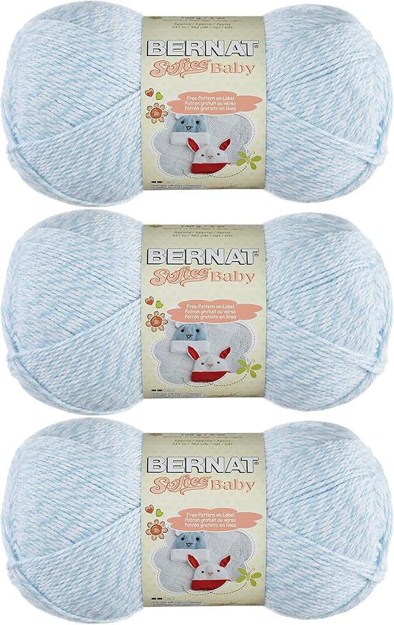 Bernat Softee Baby Yarn Solids (3-Pack) Baby Denim Marl 166030-30300