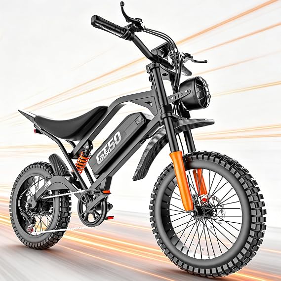 Misodo Electric Bike for Adults, 5500W Peak Motor, 100 Miles, 48V 30AH Battery Electric Fat Tire Dirt Bike, 40MPH, 7-Speed, Hydraulic Brakes, Dual Suspension, Off-Road E Dirt Bike for Teens & Adults