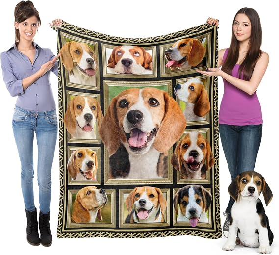 Beagle Blanket for Kids Boys Girls, Beagle Gifts for Dog Lover | Super Soft Fuzzy Dog Throw Blanket Beagle Print Plush Gift for Birthday Christmas 40x50 inch