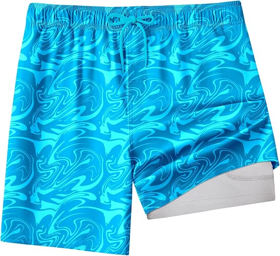 Men's Swim Trunks 8" with Compression Liner Quick-Dry Board Shorts