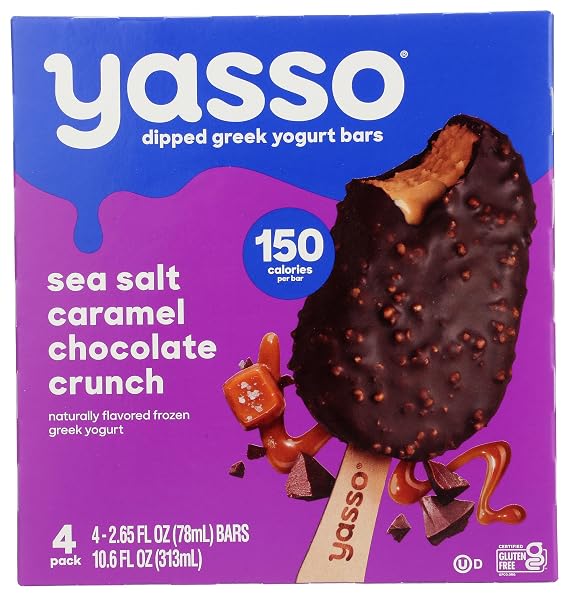 Yasso, Sea Salt Caramel Chocolate Crunch Frozen Yogurt Bars, 10.6 Fl Oz