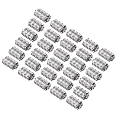 Wire Thread Inserts, 10#-32 UNF 3D 14.4mm Length, 304 Stainless Steel Wire Screw Sleeve Insert Helical Type Coiled - (Applications: for Automotive Repairs), 30pieces