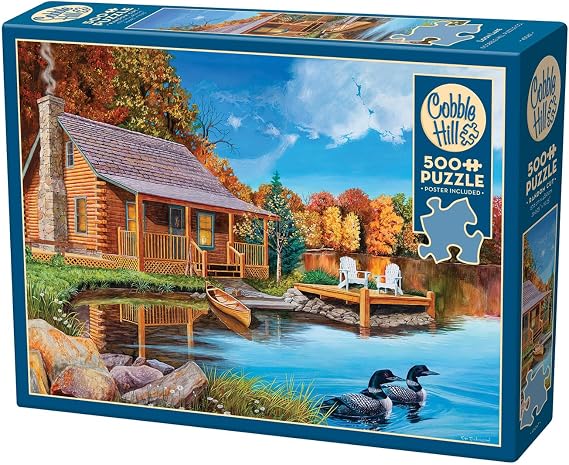 Cobble Hill 500 Piece Puzzle - Loon Lake - Sample Poster Included