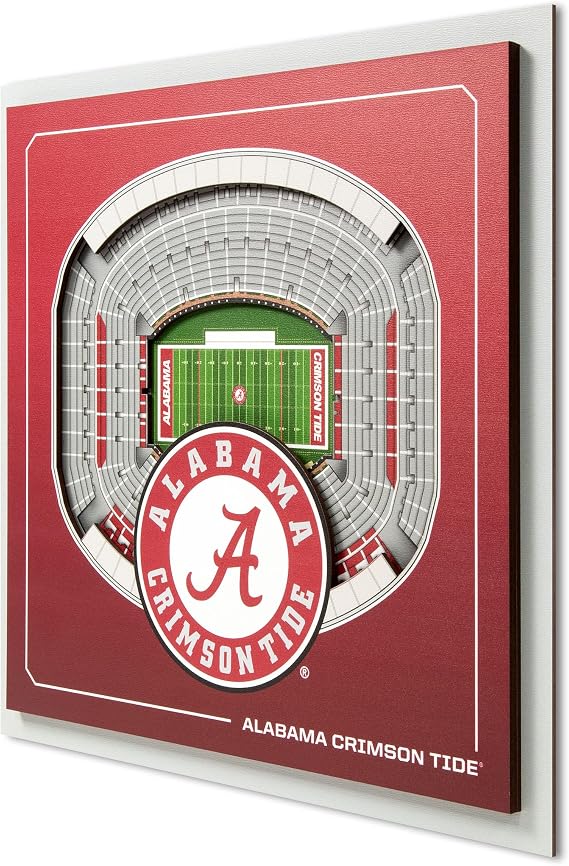 YouTheFan Officially-licensed NCAA Stadium Series 3D Wall Art - multi-layer team stadium replica, detailed sports fan gift, indoor decor