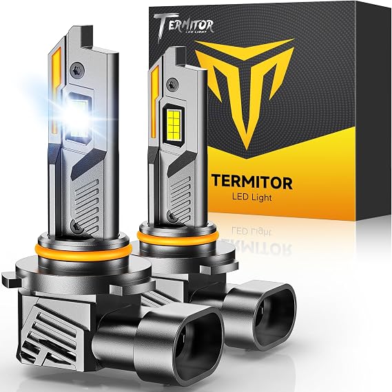 Termitor 9005/HB3 Light Bulbs, 116,000LM 15X Ultra-Bright, Off-Road Only | 6500K Cool White, OEM 1:1 Size, No Flickering No Adapter Required 9005/HB3 Fog Light for UTV/ATV/SUV, Plug N Play, Pack of 2