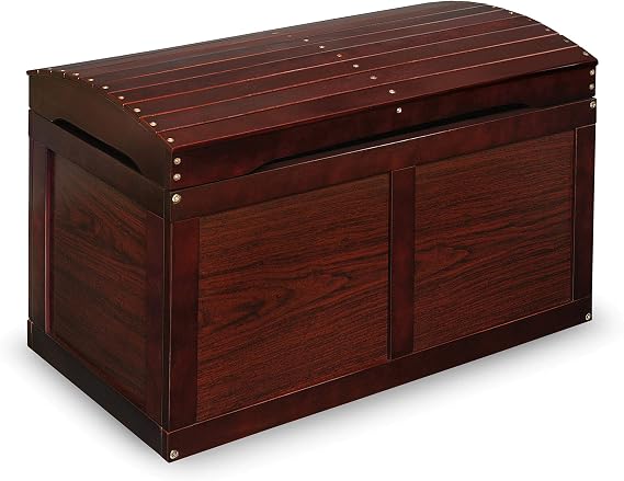 Badger Basket Kid's Hardwood Barrel Top Toy Box Storage Chest with Safety Hinge - Cherry