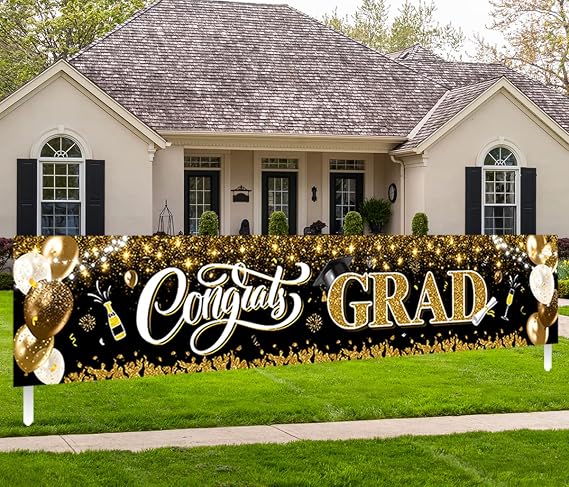 2026 Graduation Decorations-Congrats Grad Yard Sign Banner Decoration for Class of 2026 Graduation Party Supplies
