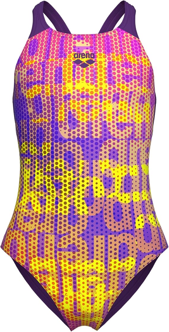 Arena Girls' Performance Multi Color Athletic One Piece Beach Or Pool V Back Swimsuit