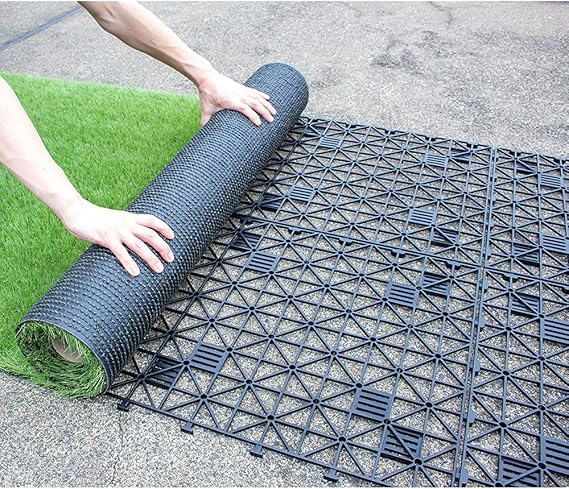 Artificial Grass Underlayment Panel, 19.7 x 19.7 inches 50 x 50 cm, Artificial Turf, Artificial Lawn, Maintenance Sheet, Joint Type, Gardening, Yard, Veranda, Lawn